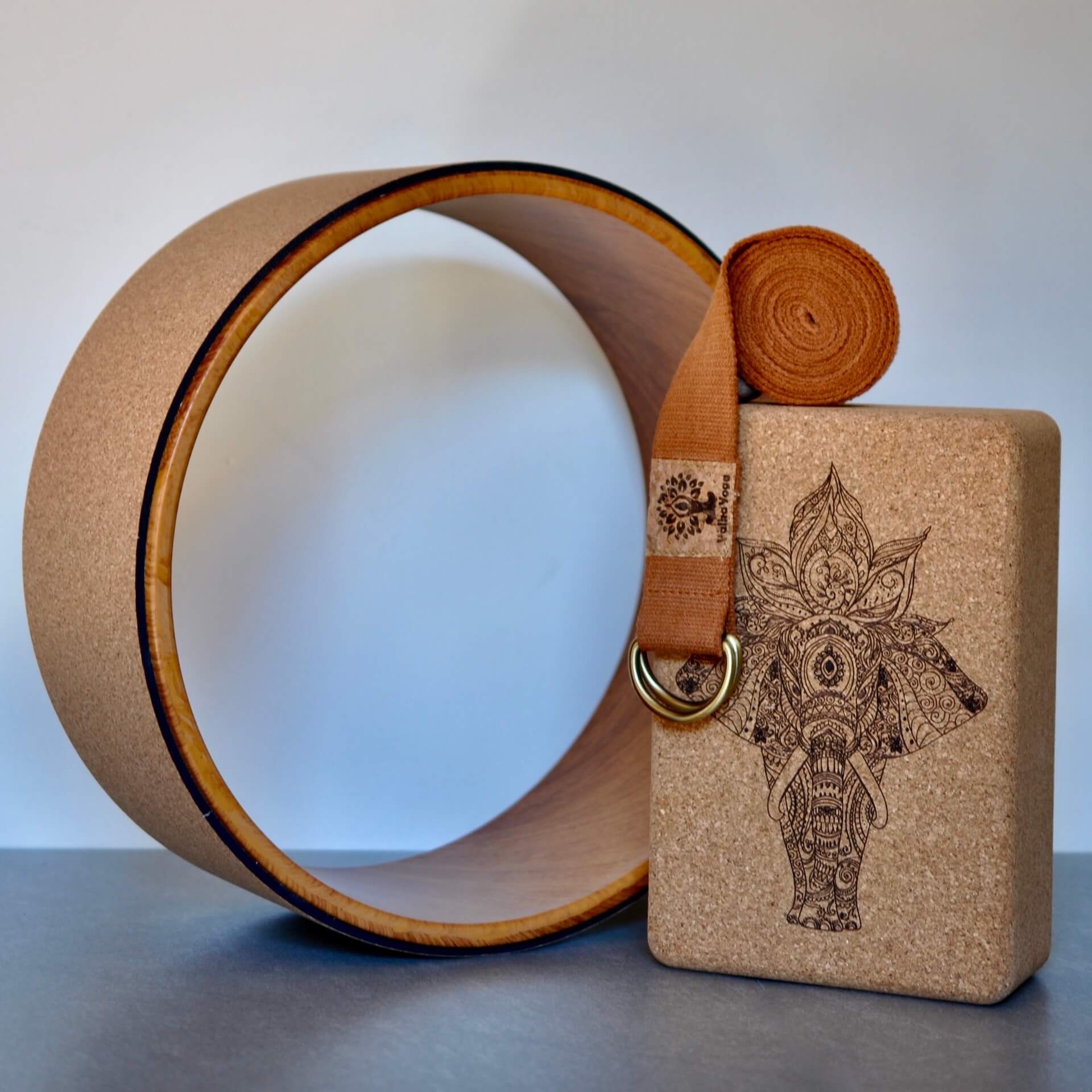 Yoga Accessories bundle: wheel, block and strap